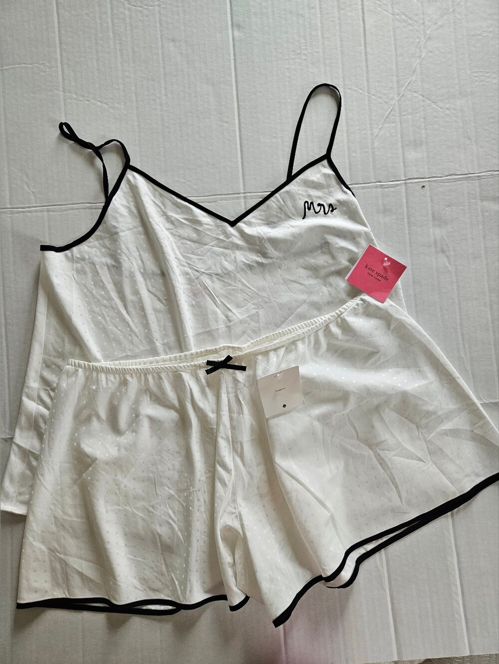 NWT Kate Spade XL Mrs Bridal Cami Shorts Pajama Set